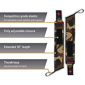 Harbinger Red Line 18-Inch Weightlifting Wrist Wraps (Camo, Pair) $5.59 + Free S&H w/ Prime at Woot!