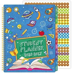 $3.59: Journaltastic Student Planner 2026-2027, 8.5" x 11" Academic Planner with 3-Hole Punch & Stickers at Amazon