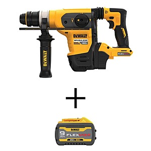 DeWalt Flexvolt 60V Max Cordless 1-1/4 in. SDS Plus Rotary Hammer with Flexvolt 20V/60V Max Lithium-Ion 9.0 Ah Battery $499