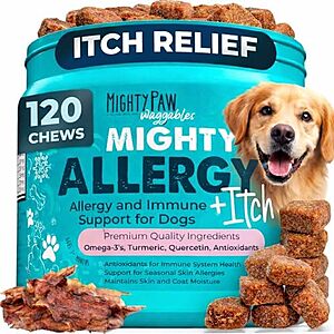 [SnS, AC] $6.26* | 120-Count Mighty Paw Waggables Allergy Immune + Itch Support Vitamin Dog Chews at Amazon