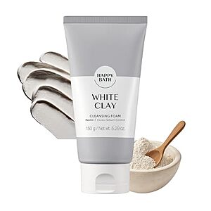 $7.50* | 5.29-Oz HAPPY BATH White Clay Foaming Facial Cleanser (Various Scents) at Amazon