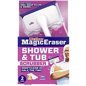 Mr. Clean Magic Eraser Shower & Tub Scrubber Lemon Set (1x Handle + 2x Pads) - $7.54 + free store pickup on $10+ $7.64