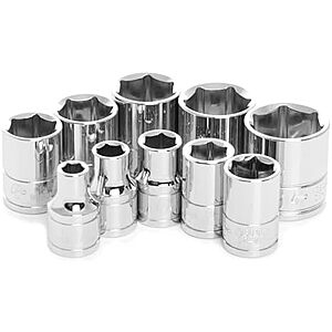 $8.66* | 10-Piece Performance Tool 3/8" Drive SAE Socket Set at Amazon