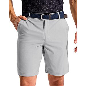 Obla Men's Shorts Golf Casual 5"/ 7"/ 9" Flat Front Dress Shorts for Men Classic Fit with 4 Pockets Lightweight Stretch (Light Grey_L9 W32) $14.78