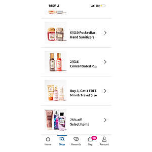 Bath and body offer $12.95