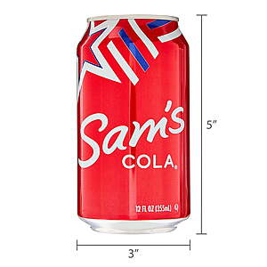 $3.97-$7.47 FS Walmart+ or Pick Up 12 or 24  pack 12oz Cans of SAMS Cola or Diet Cola