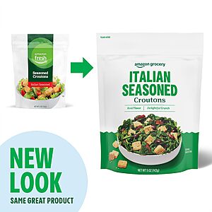 $1.28 Amazon Grocery, Italian Seasoned Salad Croutons, 5 Oz