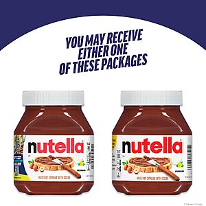$5.81 or less S&S Clip Q AMZ Nutella Hazelnut Spread with Cocoa, Creamy Hazelnut Spread, Breakfast Favorite, 26.5 oz Jar