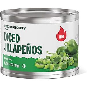 4-Ounce Amazon Fresh Diced Hot Jalapeños: 4 for $2.68 ($0.67 ea) w/ S&S + Free Shipping w/ Prime or on $35+