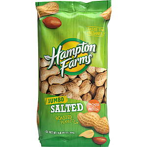$1.25 Free PU Walmart Hampton Farms Salted In-Shell Peanut Bag, 16 oz
