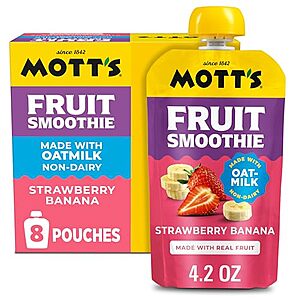 [SnS, AC] $4.89 | 8-Pack 4.2-Oz Mott's Fruit Smoothies (Strawberry Banana) at Amazon