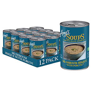 $13.27 | (12 pack) Amy's Mushroom Bisque with Porcini - 14oz ($1.11 each)
