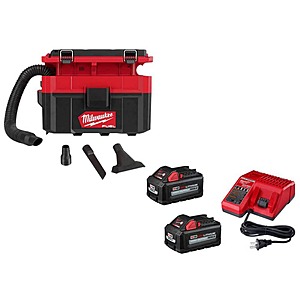 Milwaukee M18 FUEL PACKOUT 18-Volt Lithium-Ion Cordless 2.5 Gal. Wet/Dry Vacuum with M18 High Output 6.0Ah Starter Kit $289