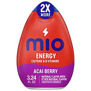 $21.39 | (8 pack) Mio Energy Acai Berry Flavored with Other Natural Flavor Liquid Water Enhancer, 3.24 fl oz Bottle ($2.67 each)