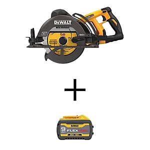 DeWalt FLEXVOLT 60V MAX Lithium-Ion Cordless Brushless 7-1/4 in. Wormdrive Style Circular Saw with FLEXVOLT 9.0Ah Battery Pack $329