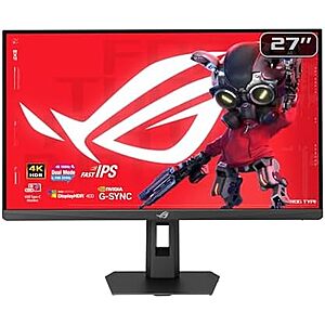 $299.99* | 27” ASUS ROG Strix IPS 4K 160Hz FHD 324Hz 0.03ms Dual Mode Gaming Monitor (XG27UCSR) at Amazon
