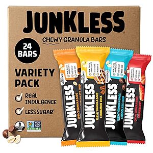 [SnS] $10.23* | 24-Pack 1.1-Oz Junkless Chewy Granola Bar (Variety Pack) at Amazon