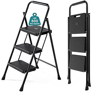$29.23* | OLIXIS 3 Step Ladder, 800lbs Foldable Step Stool with Anti-Slip Pedal at Amazon