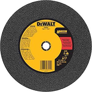 DEWALT 14" Chop Saw Blade, Metal Cut-Off Wheel (DW8001) $6