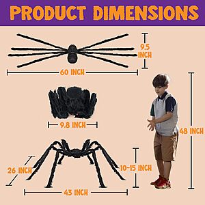 5' JOYIN Spider Halloween Yard Decoration (Black) $9.99 + Free Shipping w/ Prime or on $35+