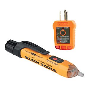Klein Tools NCVT1XTKIT Non-Contact Low Voltage Tester Pen and GFCI Outlet Premium Test Kit, 70V to 1000V AC $19.98 + Free Shipping w/ Prime or on $35+