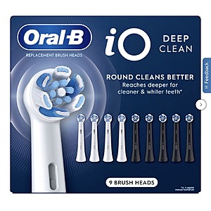 Oral-B iO Deep Clean Replacement Toothbrush Head, 9-count $43.99 + $3.99 shipping Costco.com