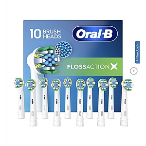 Oral-B Floss Action Replacement Electric Toothbrush Heads, 10-count $43.99 + $2.99 shipping Costco.com