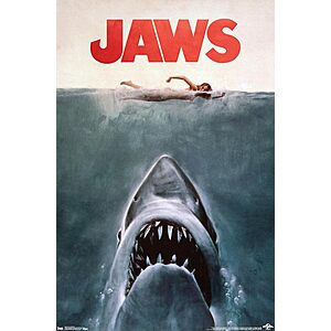 Jaws Unframed Wall Poster, 22" x 34" $7.49