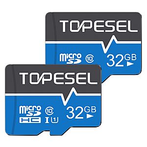 TOPESEL 32GB(The Actual Usable Capacity is 28.8GB) Micro SD Card 2 Pack Memory Cards MicroSDHC UHS-I TF Card Class 10(32GB 2Pack) $18.99