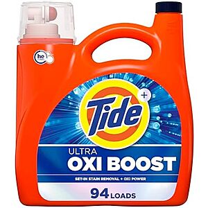 [SnS, AC] $46.14 | 4 × 132-Oz Tide Ultra Oxi Boost Liquid Laundry Detergent (Original, 94 Loads) ($11.54 each) at Amazon