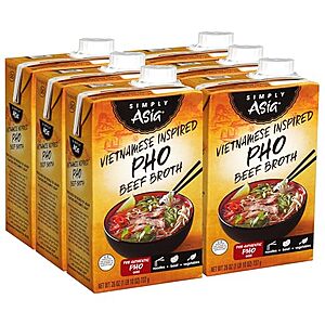 [SnS] $10.62 | 6-Pack 26-Oz Simply Asia Vietnamese Inspired Pho Beef Broth at Amazon ($1.77 each)