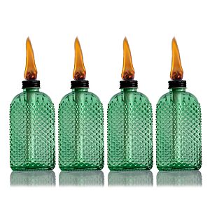 4-Piece OEXEO Textured Glass Tabletop Citronella Torches (Green) $12.48 + Free Shipping w/ Prime or on $35+