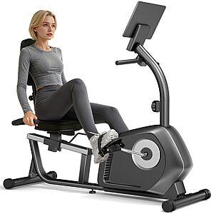 Recumbent Exercise Bike, Magnetic Staionary Bikes for Home with 16-level Resistance & Adjustable Seat, Staionary Bike for Seniors Adults, 350 LBS & LCD Monitor-Black $134.99