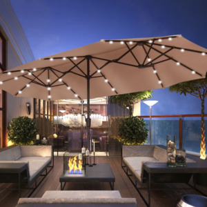 Autlaycil 13ft Large Rectangle Umbrella with 36 Solar Lights $79.99 + Free Shipping