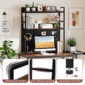 Tangkula Desktop Bookshelf with Pegboard $55.24 + Free Shipping
