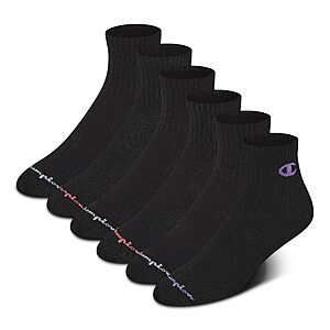 6-Pack Champion Women's High Quarter Cushioned Athletic Socks (Various) From $6.12 + Free Shipping w/ Prime or on $35+