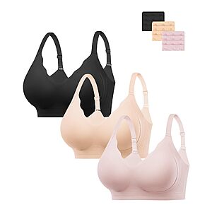 HBselect Jelly Bras for Women Seamless Comfy Push Up Wireless Tshirt Bras $18.79