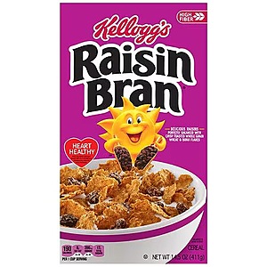 Raisin Bran Breakfast Cereal Original, 14.5 oz And Other Kelloggs Cereals 2 For $4.24