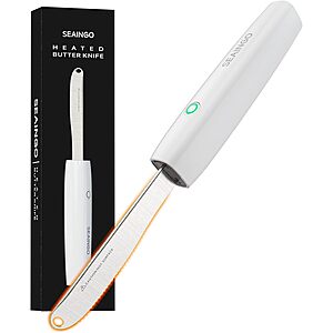 SEAINGO Rechargeable Electric Heated Butter Knife w/ Dual Warming Modes & Nonstick Stainless Steel Blade $9.99 + Free Shipping w/ Prime or on $35+