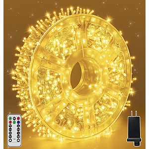 String Lights 600LED 98FT, Waterproof String Lights with Remote and Timer, 8 Modes Dimmable $13.49