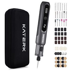 Katerk 3.7V Mini Cordless Rotary Tool Kit with 70 Accessories $19.79