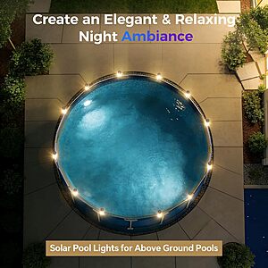 6-Pack BITIWEND Solar Lights for Above Ground Pool (Gray) $6.99 + Free Shipping w/ Prime or on $35+