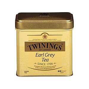 $7.79 AC S&S Twinings Earl Grey Loose Black Tea Tins, 7.05 Ounce Tins (Pack of 1)  (or Irish Breakfast Tea)