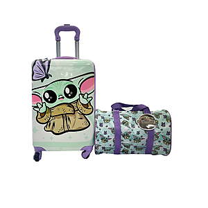 Lucas Star wars Mandalorian Kid's 18" ABS Hard-side Spinner Luggage with Duffel Set $39