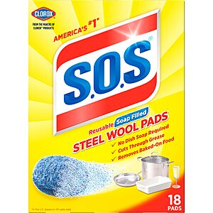 $4.73 S*S S.O.S. Steel Wool Soap Pads, 18 Count