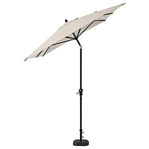 6.5' x 10' Aluminum Market LED Solar Auto-Tilt Patio Umbrella (Putty Beige) $84 + Free Shipping