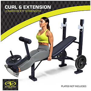 Athletic Works Standard Bench & Rack Combo with Leg Press $29