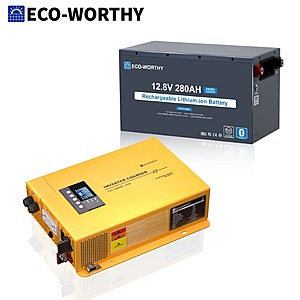 ECO-WORTHY 3000W 12V Inverter Charger + 12V 280Ah Bluetooth LiFePO4 Battery $768 + Free Shipping