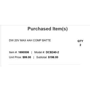 DeWalt 20v 4ah batteries pack of 2 $99 at Lowes