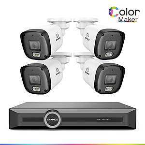 SANNCE (NCR300) 8CH PoE Security Camera System w/ Starlight F1.0 Full Color Night Vision& AI Person/Vehicle Detection $160 + Free Shipping